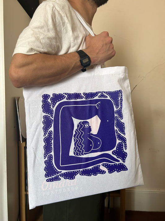 Blue Lady Tote Bag