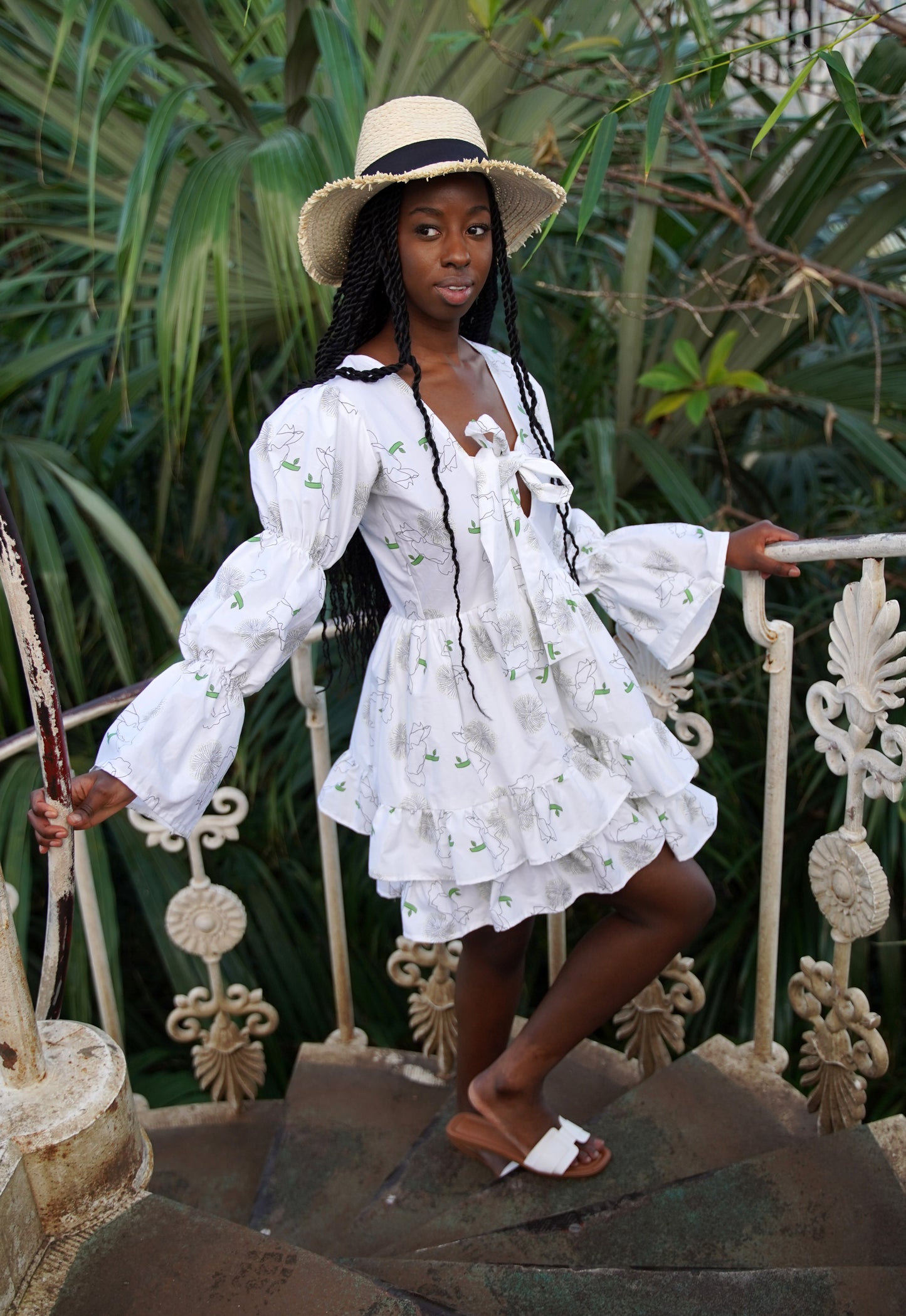 holiday mini floral dress