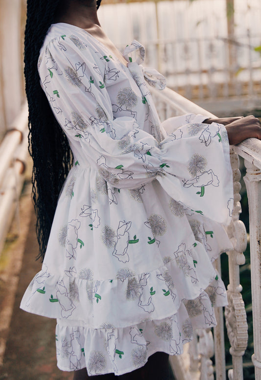 holiday mini floral dress