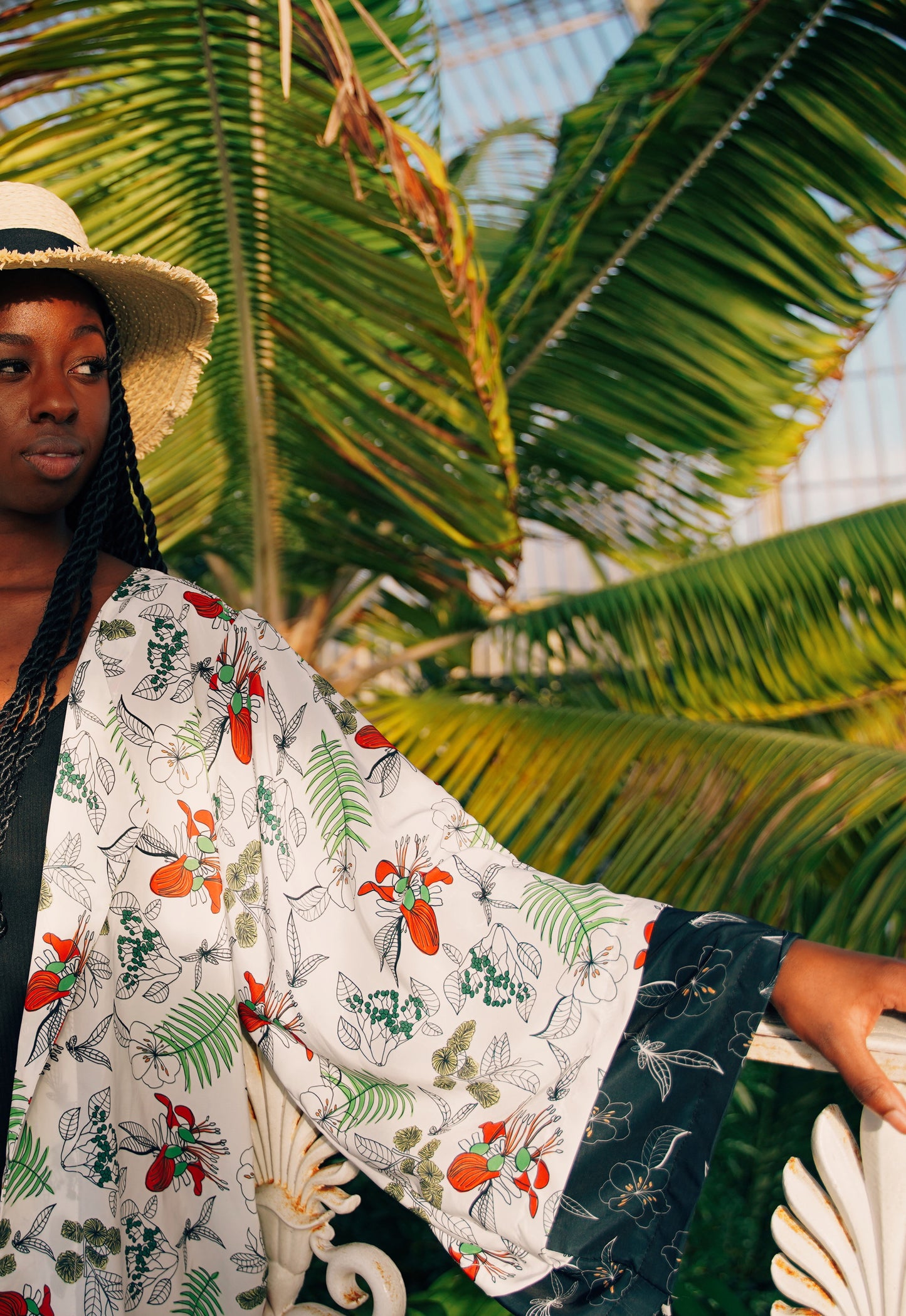 holiday midi floral kimono