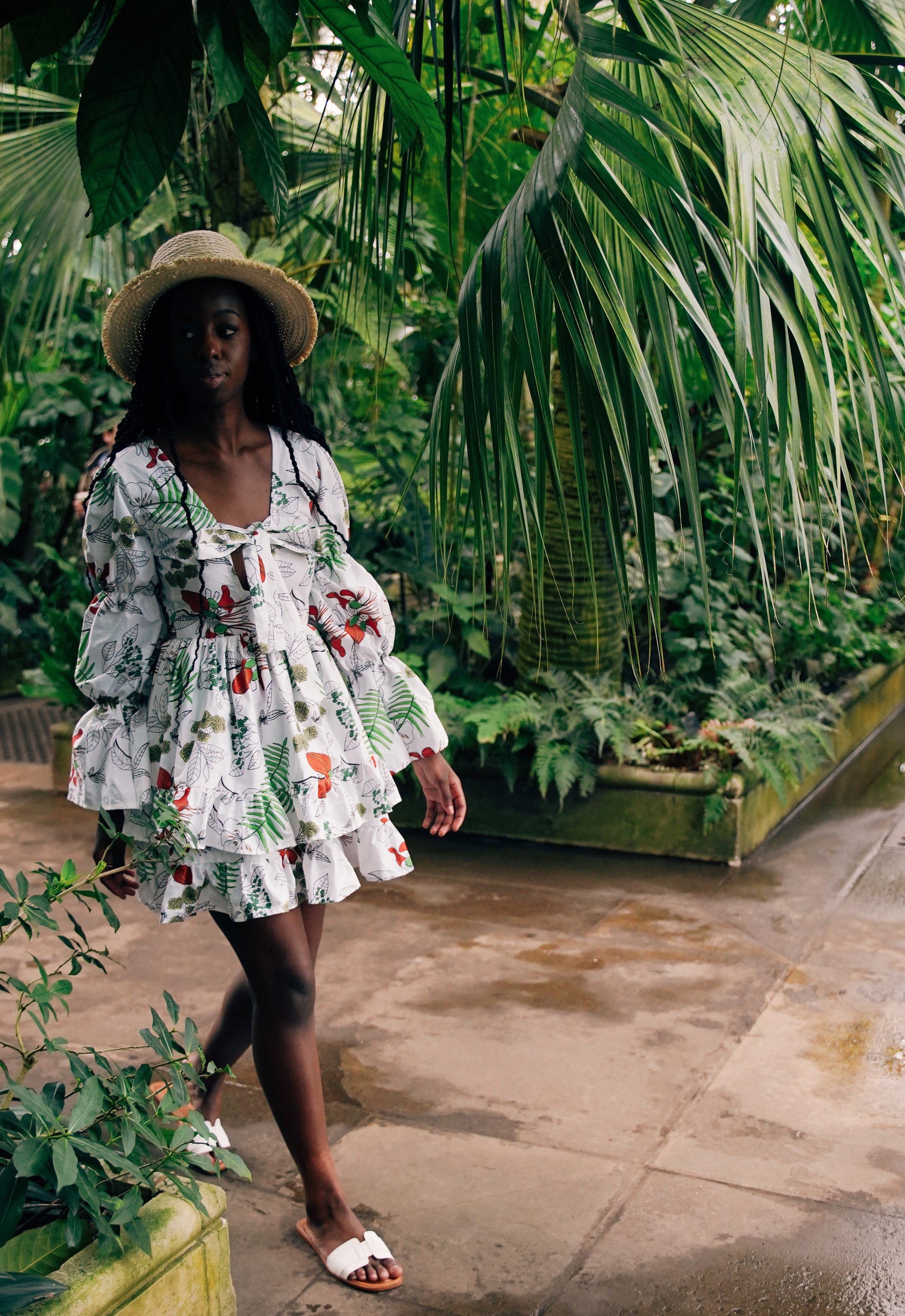 holiday mini floral dress