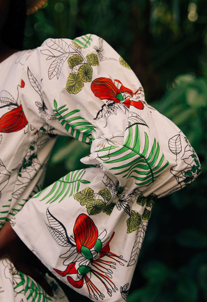 holiday mini floral dress