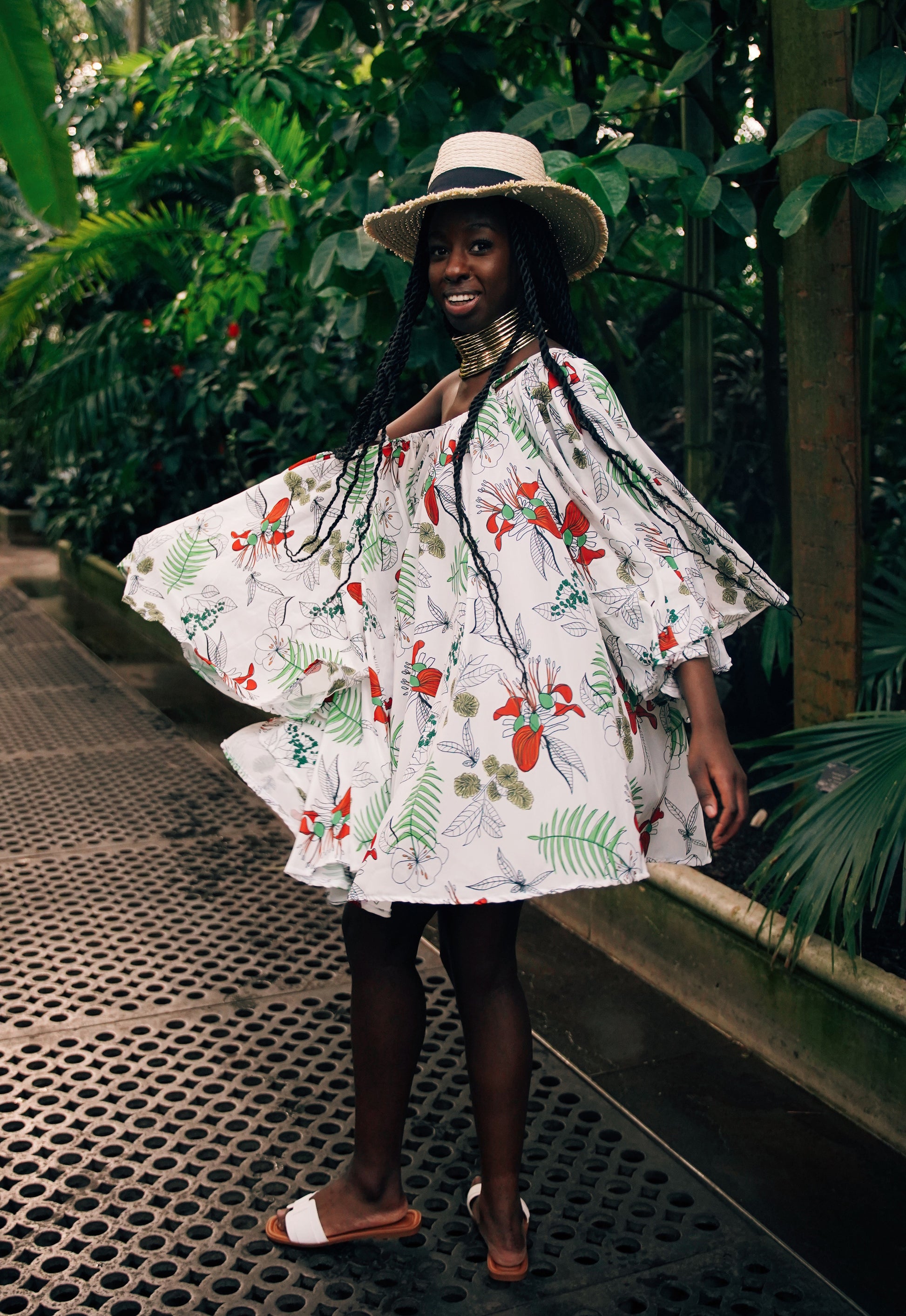 holiday mini floral dress
